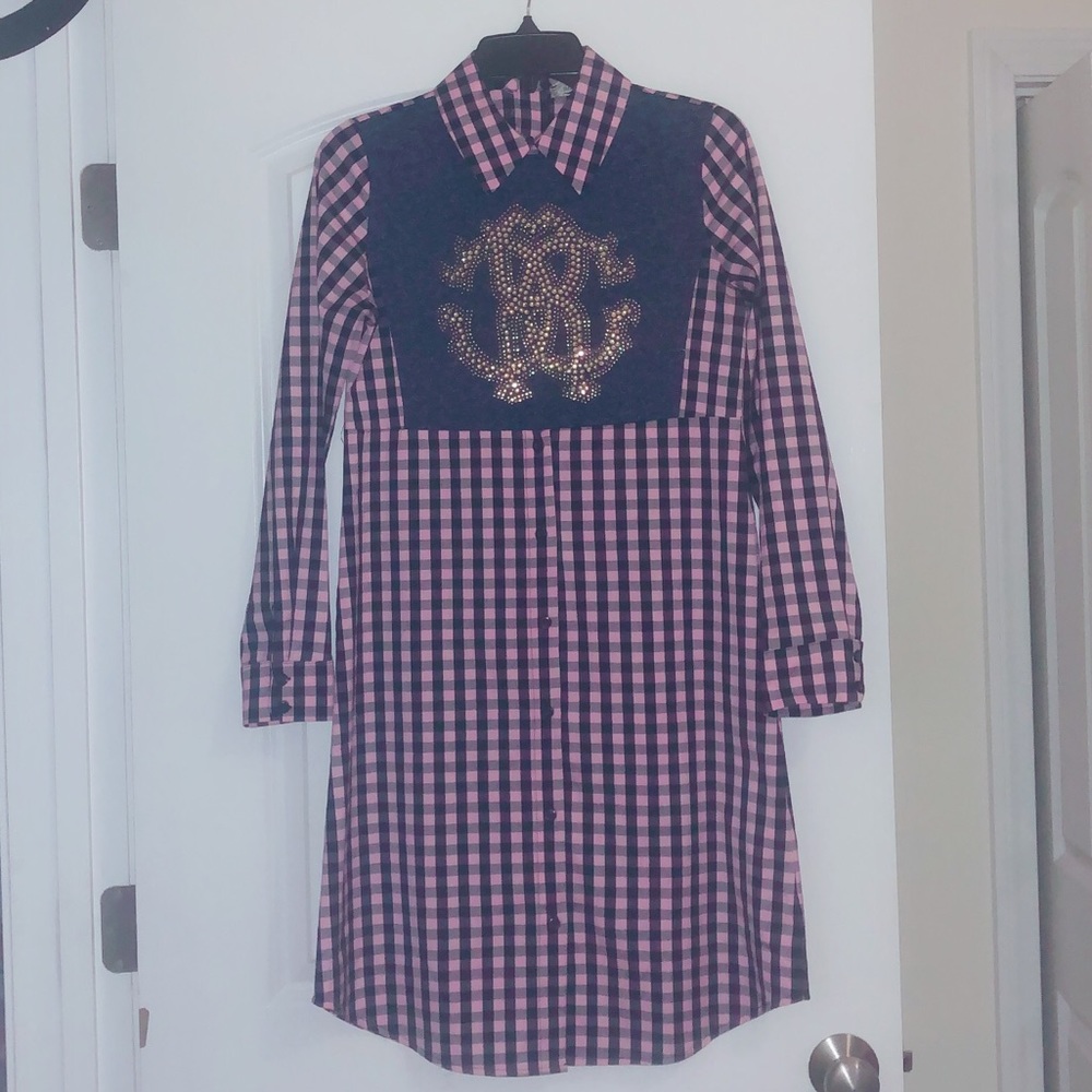 Rhinestone shirt dress